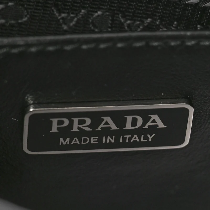 PRADA MEDIUM CLEO SHOULDER BAG BLACK SPAZZOLATO LEATHER SILVER HARDWARE - Image 2