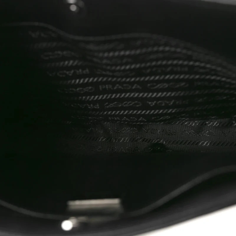 PRADA MEDIUM CLEO SHOULDER BAG BLACK SPAZZOLATO LEATHER SILVER HARDWARE - Image 7