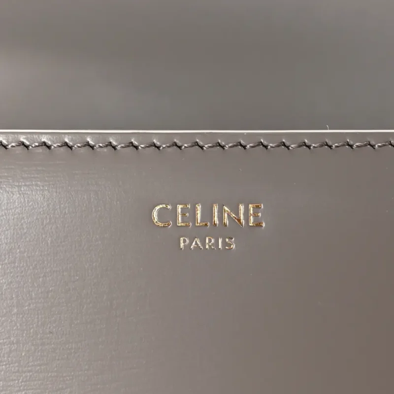 CELINE SMALL TEEN TRIOMPHE BAG PEBBLE SHINY CALFSKIN LEATHER GOLD HARDWARE - Image 2