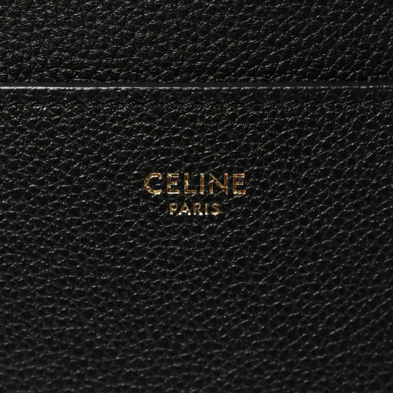 CELINE SMALL SANGLE BUCKET BAG BLACK SOFT GRAINED CALFSKIN LEATHER GOLD HARDWARE - Image 2