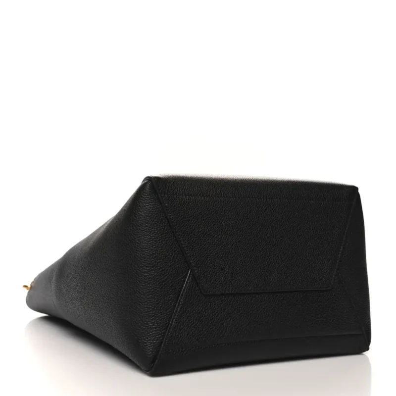 CELINE SMALL SANGLE BUCKET BAG BLACK SOFT GRAINED CALFSKIN LEATHER GOLD HARDWARE - Image 6