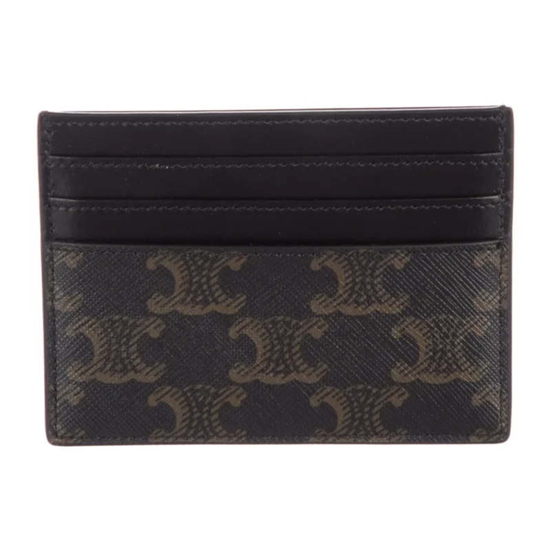 CELINE SMALL CARD HOLDER BLACK TRIOMPHE PRINTED CANVAS - Image 2