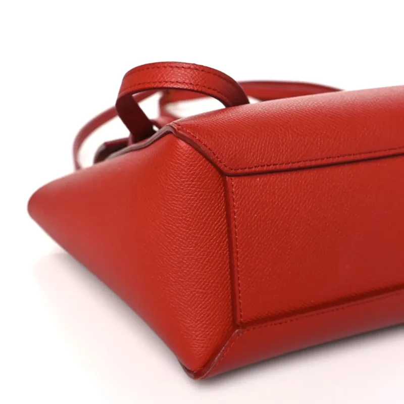CELINE NANO BELT BAG COQUELICOT GRAINED CALFSKIN LEATHER GOLD HARDWARE - Image 4