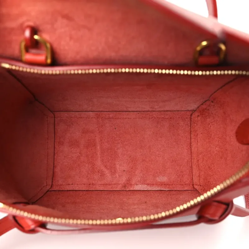 CELINE NANO BELT BAG COQUELICOT GRAINED CALFSKIN LEATHER GOLD HARDWARE - Image 7