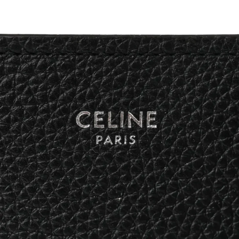 CELINE MINI LUGGAGE BAG BLACK DRUMMED CALFSKIN LEATHER GOLD HARDWARE - Image 2