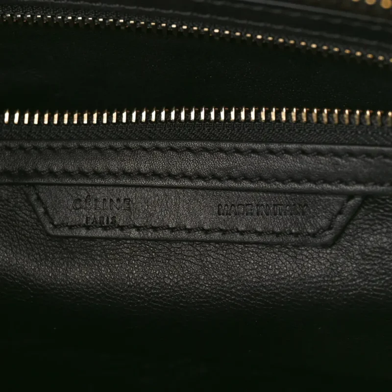 CELINE MINI LUGGAGE BAG BLACK SMOOTH CALFSKIN LEATHER - Image 2