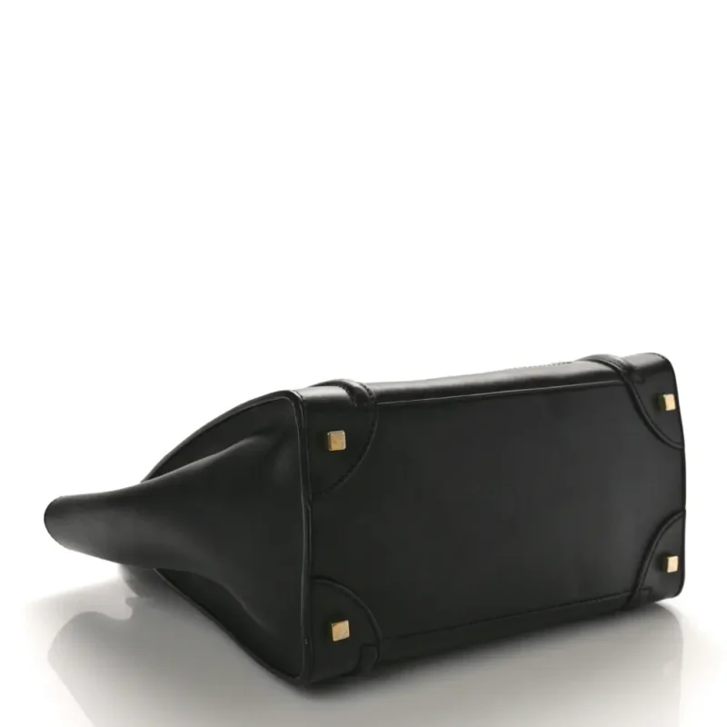 CELINE MINI LUGGAGE BAG BLACK SMOOTH CALFSKIN LEATHER - Image 6
