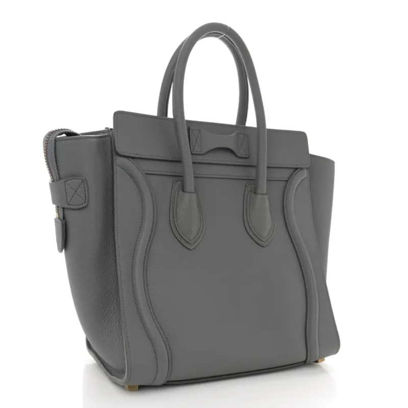 CELINE MICRO LUGGAGE KOHL BABY DRUMMED CALFSKIN LEATHER GOLD HARDWARE - Image 2