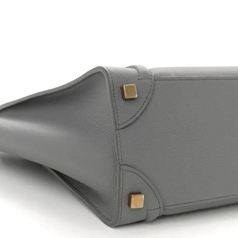 CELINE MICRO LUGGAGE KOHL BABY DRUMMED CALFSKIN LEATHER GOLD HARDWARE - Image 3
