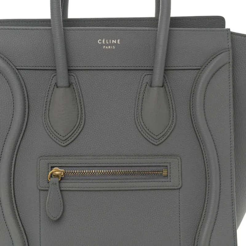 CELINE MICRO LUGGAGE KOHL BABY DRUMMED CALFSKIN LEATHER GOLD HARDWARE - Image 8