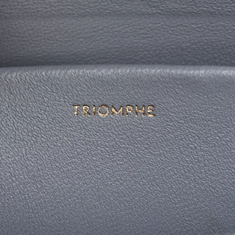 CELINE MEDIUM TRIOMPHE SHOULDER BAG ARCTIC BLUE SHINY CALFSKIN LEATHER - Image 9
