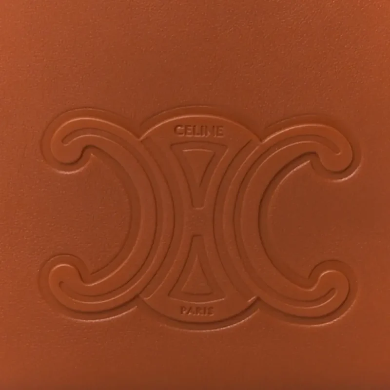 CELINE MEDIUM TRIOMPHE HELOISE SHOULDER BAG TAN SUPPLE CALFSKIN LEATHER - Image 8