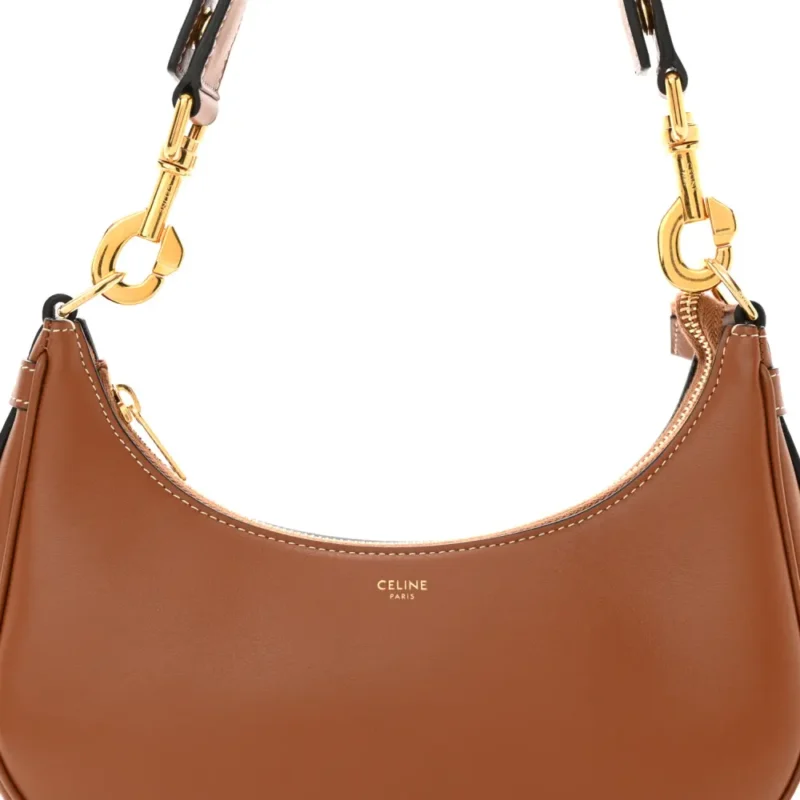 CELINE MEDIUM STRAP AVA SHOULDER BAG TAN SMOOTH CALFSKIN LEATHER GOLD HARDWARE - Image 8