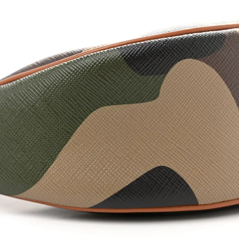 CELINE MEDIUM AVA LOGO TRIOMPHE SHOULDER BAG KHAKI CAMOUFLAGE CANVAS & CALFSKIN LEATHER GOLD HARDWARE - Image 4