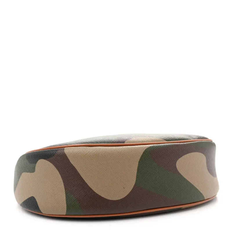 CELINE MEDIUM AVA LOGO TRIOMPHE SHOULDER BAG KHAKI CAMOUFLAGE CANVAS & CALFSKIN LEATHER GOLD HARDWARE - Image 6