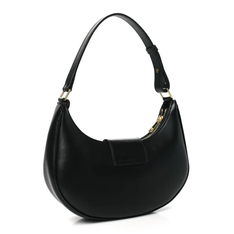 CELINE MEDIUM STRAP AVA TRIOMPHE SHOULDER BAG BLACK SMOOTH CALFSKIN LEATHER GOLD HARDWARE - Image 2