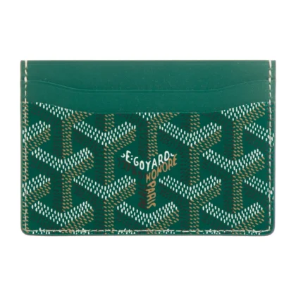 GOYARD SMALL SAINT SULPICE CARD HOLDER GREEN GOYARDINE PRINTED CANVAS