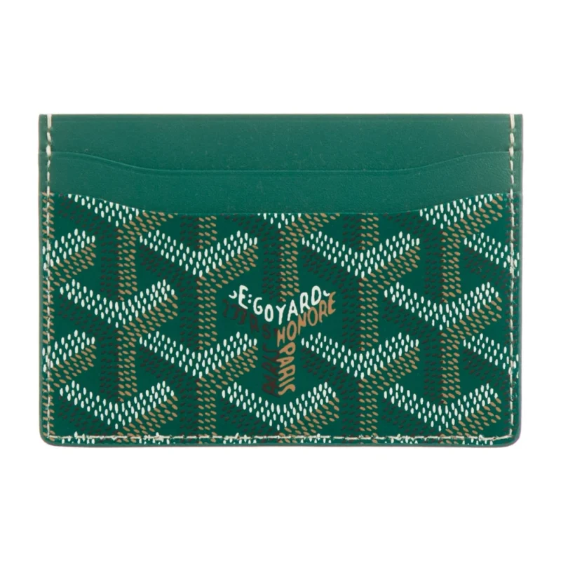 GOYARD SMALL SAINT SULPICE CARD HOLDER GREEN GOYARDINE PRINTED CANVAS