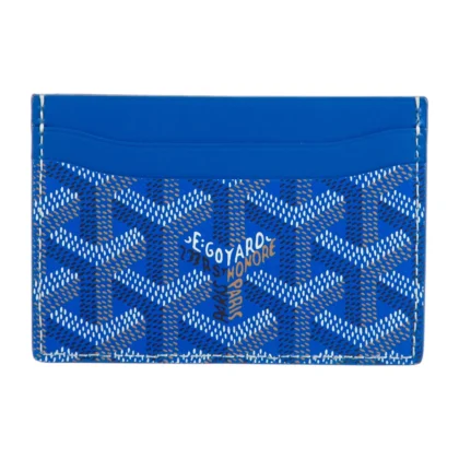 GOYARD SMALL SAINT SULPICE CARD HOLDER BLUE GOYARDINE CANVAS