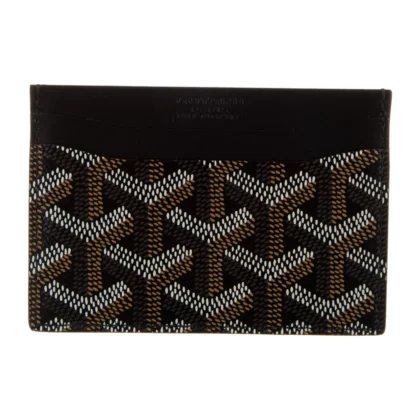 GOYARD SMALL SAINT SULPICE CARD HOLDER BLACK GOYARDINE PRINTED CANVAS