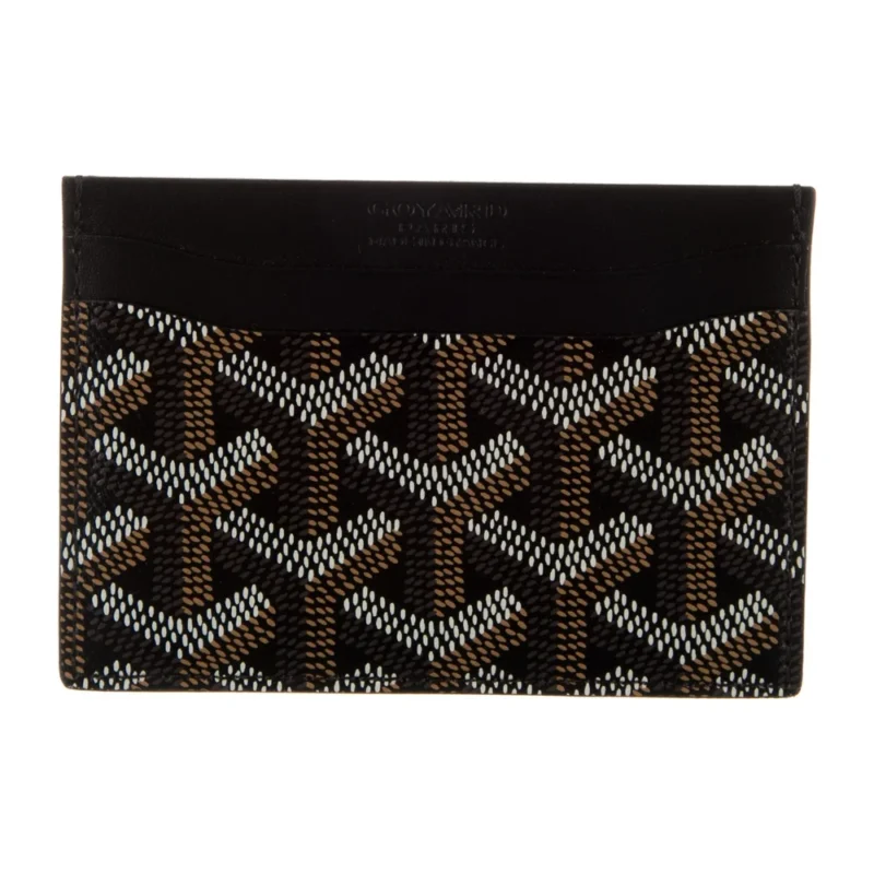 GOYARD SMALL SAINT SULPICE CARD HOLDER BLACK GOYARDINE PRINTED CANVAS