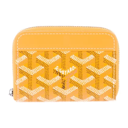 GOYARD SMALL PRINTED WALLET YELLOW GOYARDINE CANVAS