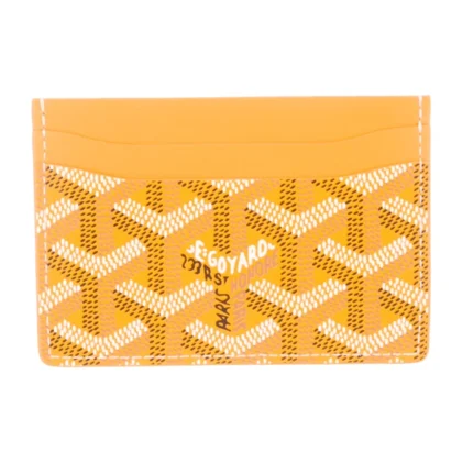 GOYARD SMALL CARD HOLDER YELLOW GOYARDINE PRINTED CANVAS