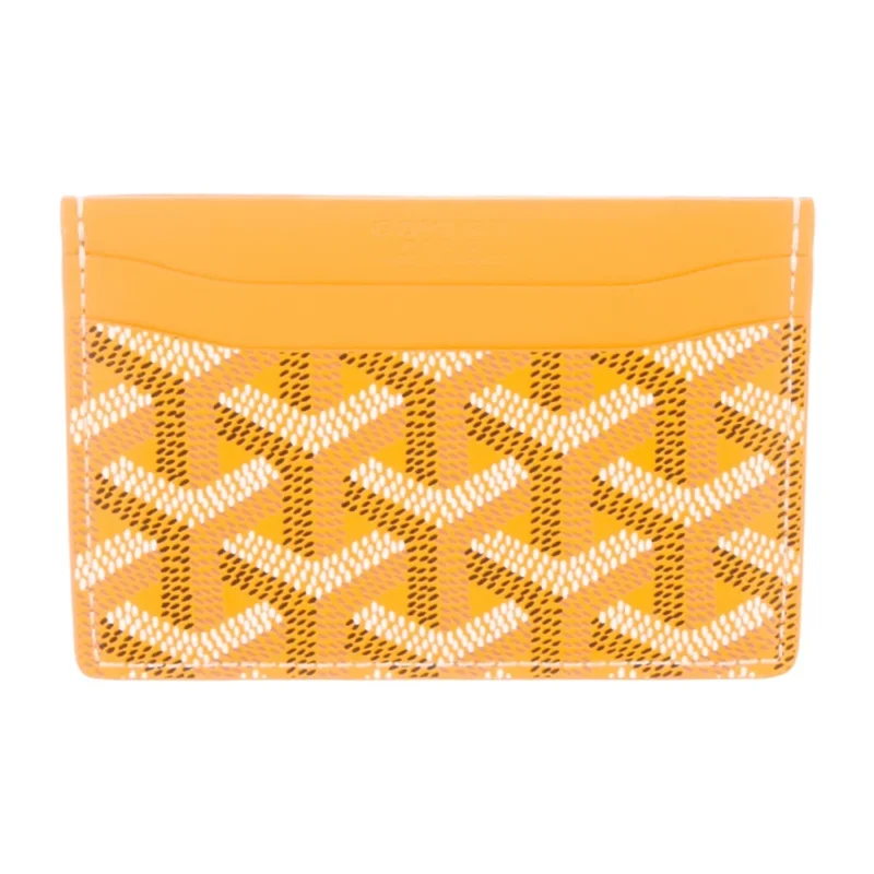 GOYARD SMALL CARD HOLDER YELLOW GOYARDINE PRINTED CANVAS - Image 2