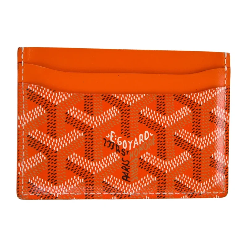 GOYARD SMALL CARD HOLDER ORANGE GOYARDINE PRINTED CANVAS