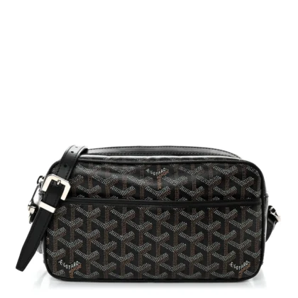 GOYARD SAC CAP VERT PM BLACK GOYARDINE CANVAS SILVER HARDWARE
