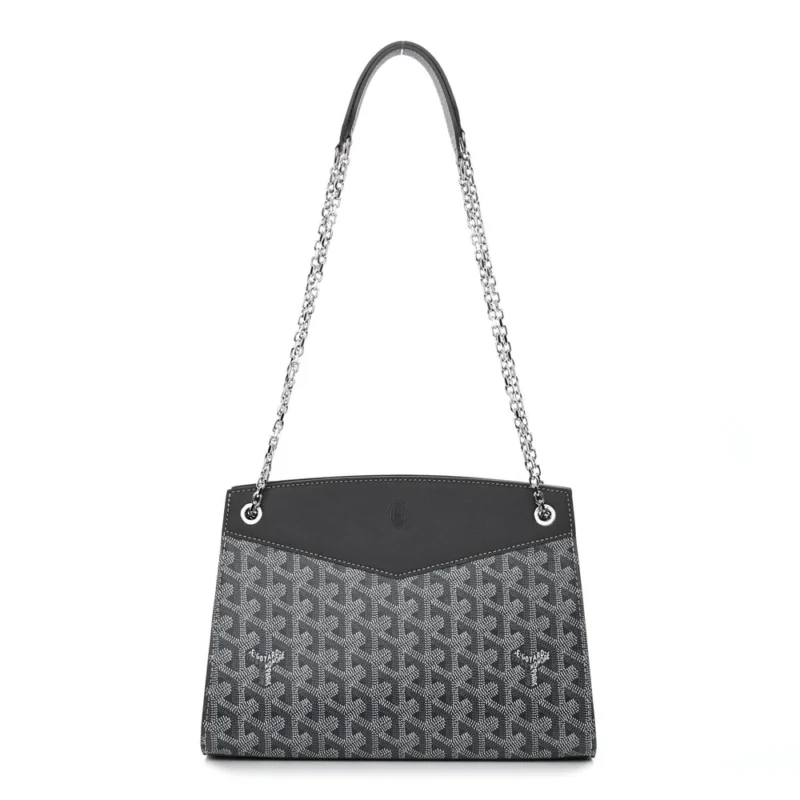 GOYARD ROUETTE STRUCTURE PM GREY GOYARDINE CANVAS SILVER HARDWARE