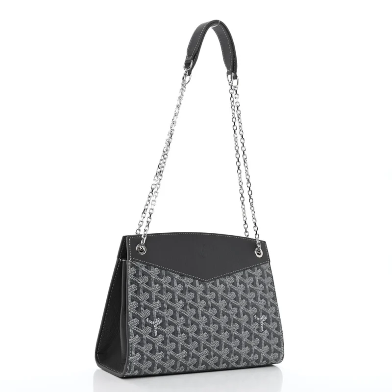 GOYARD ROUETTE STRUCTURE PM GREY GOYARDINE CANVAS SILVER HARDWARE - Image 3