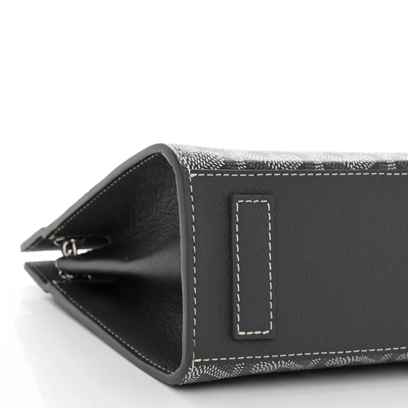 GOYARD ROUETTE STRUCTURE PM GREY GOYARDINE CANVAS SILVER HARDWARE - Image 4