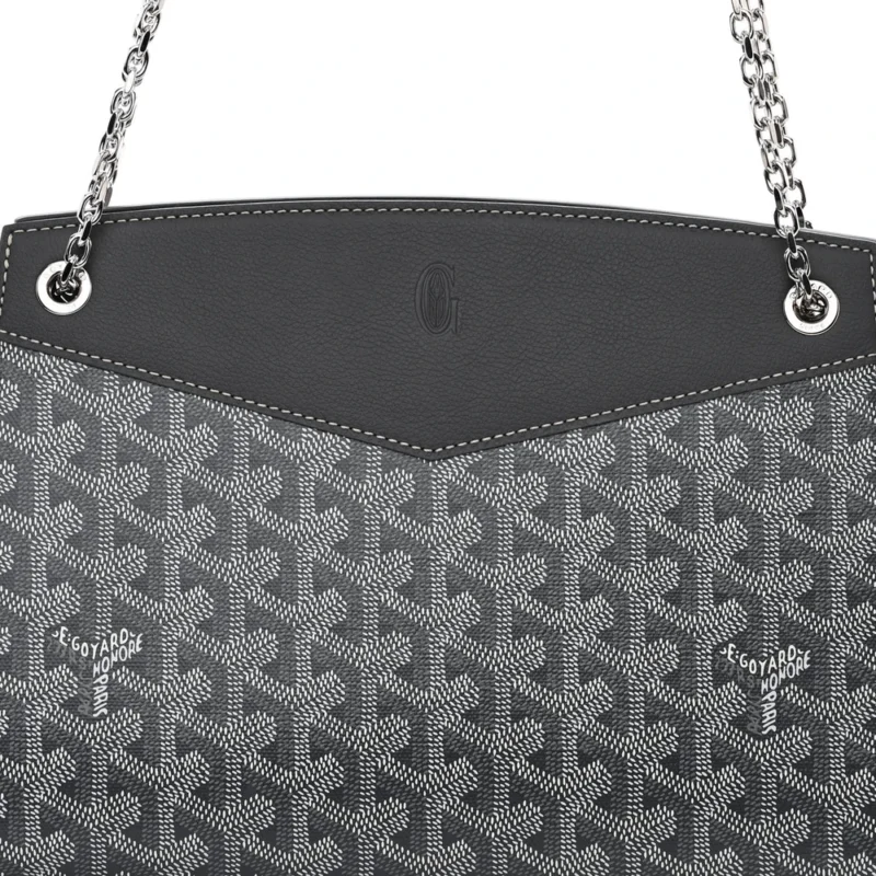 GOYARD ROUETTE STRUCTURE PM GREY GOYARDINE CANVAS SILVER HARDWARE - Image 9