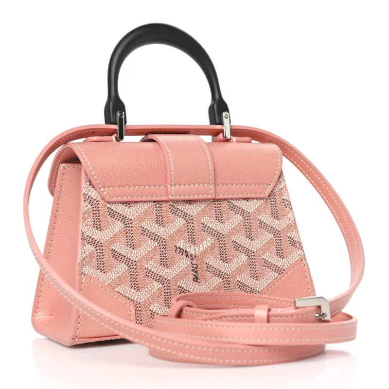 GOYARD NANO SAIGON BAG PEARLY CORAL IRIDESCENT GOYARDINE CANVAS SILVER HARDWARE - Image 3