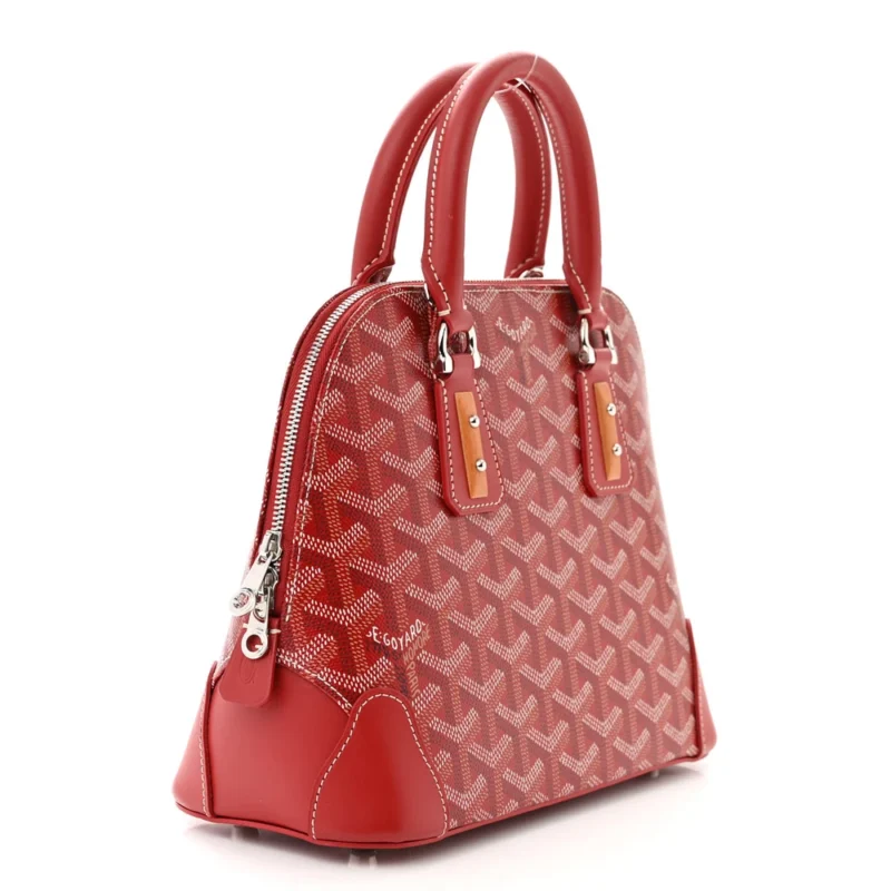GOYARD MINI VENDOME BAG RED GOYARDINE CANVAS SILVER HARDWARE - Image 3