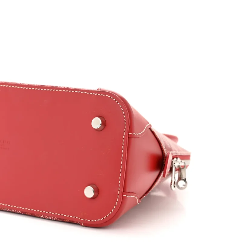 GOYARD MINI VENDOME BAG RED GOYARDINE CANVAS SILVER HARDWARE - Image 5