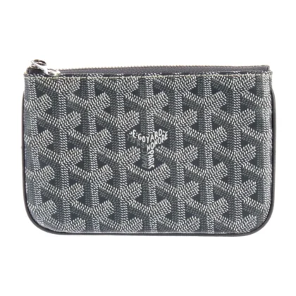 GOYARD MEDIUM WALLET GREY PRINTED GOYARDINE CANVAS SILVER HARDWARE