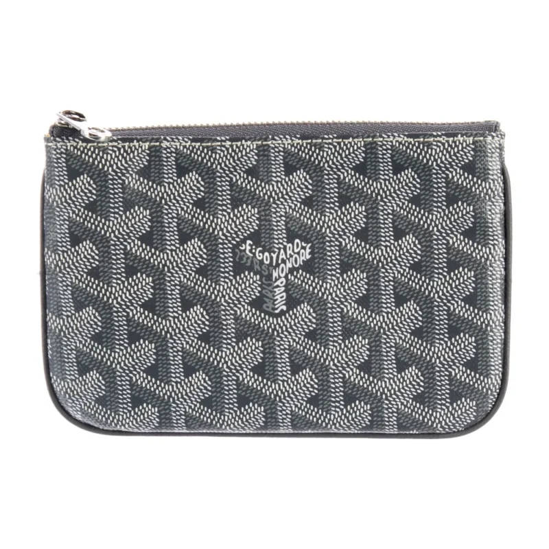 GOYARD MEDIUM WALLET GREY PRINTED GOYARDINE CANVAS SILVER HARDWARE
