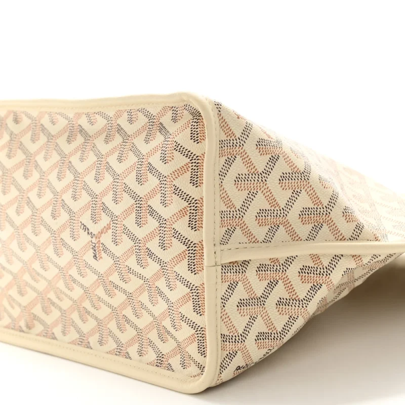 GOYARD EMBROIDERED SEAHORSE REVERSIBLE ANJOU TOTE PM SAND GOYARDINE CANVAS - Image 5