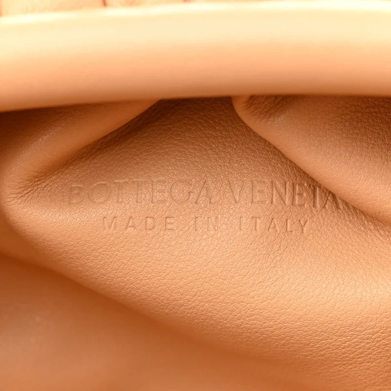 BOTTEGA VENETA MINI TEEN POUCH ALMOND CALFSKIN LEATHER - Image 2