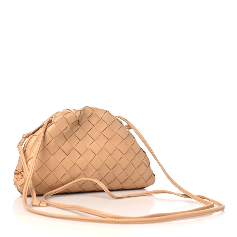 BOTTEGA VENETA MINI INTRECCIATO THE POUCH ALMOND NAPPA LEATHER - Image 3