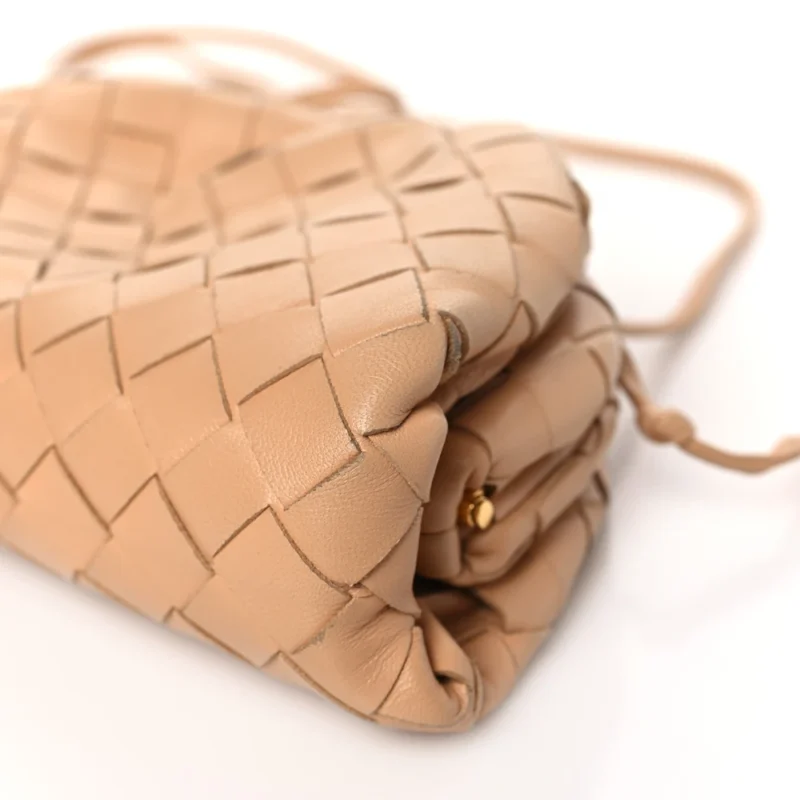 BOTTEGA VENETA MINI INTRECCIATO THE POUCH ALMOND NAPPA LEATHER - Image 5