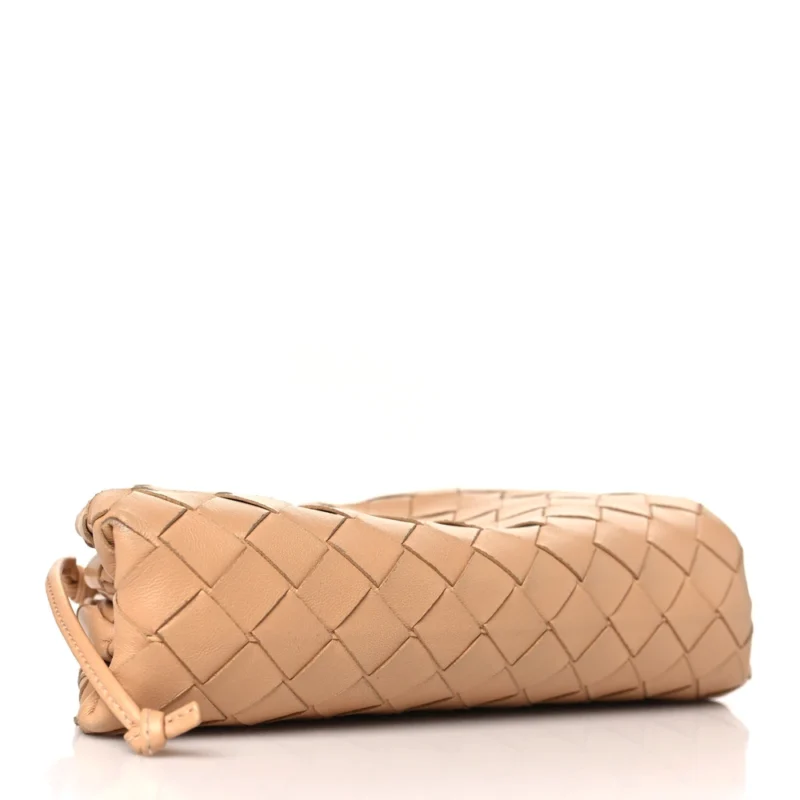 BOTTEGA VENETA MINI INTRECCIATO THE POUCH ALMOND NAPPA LEATHER - Image 6