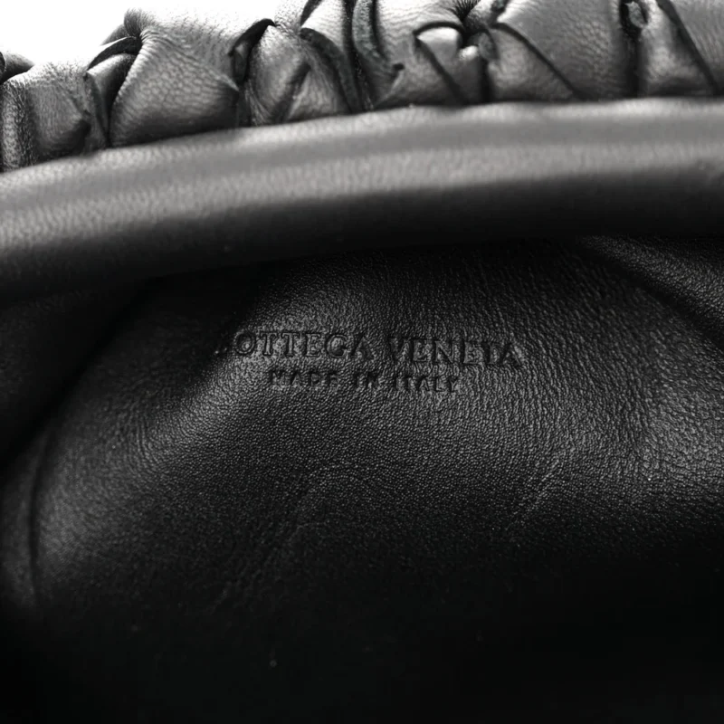 BOTTEGA VENETA MINI INTRECCIATO POUCH BLACK NAPPA LEATHER - Image 2