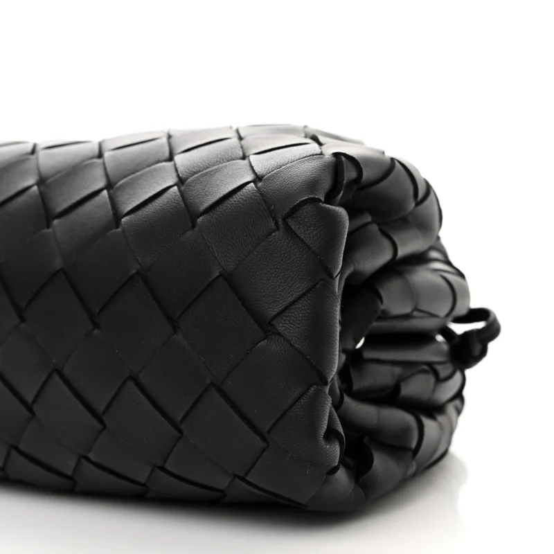 BOTTEGA VENETA MINI INTRECCIATO POUCH BLACK NAPPA LEATHER - Image 5