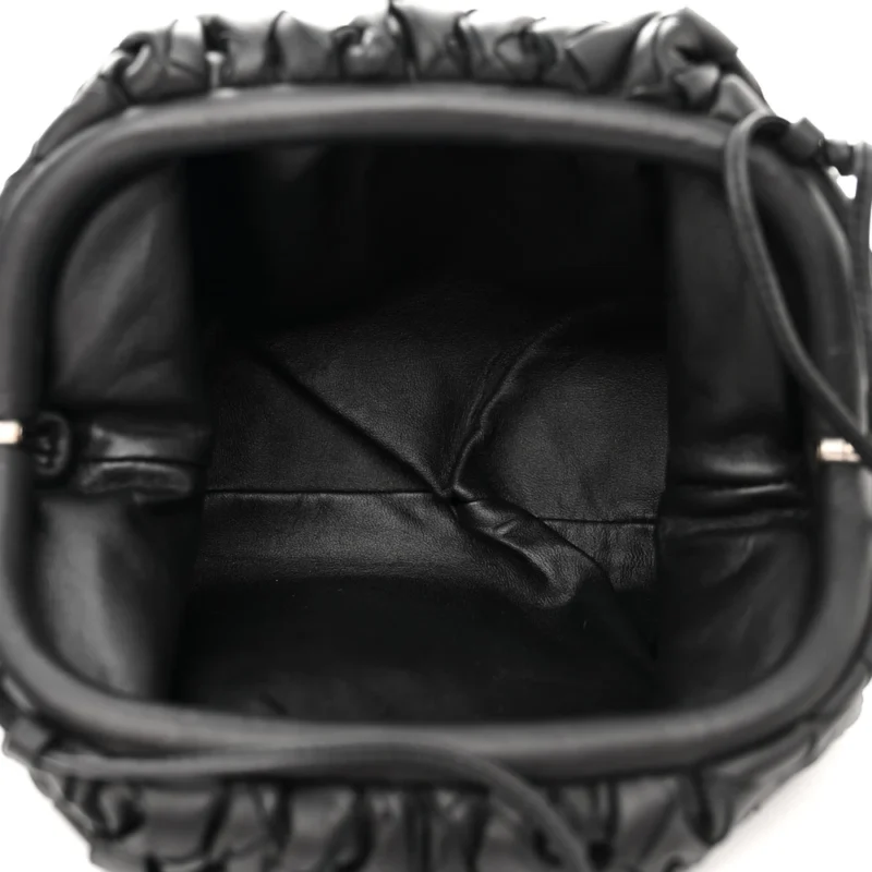 BOTTEGA VENETA MINI INTRECCIATO POUCH BLACK NAPPA LEATHER - Image 7