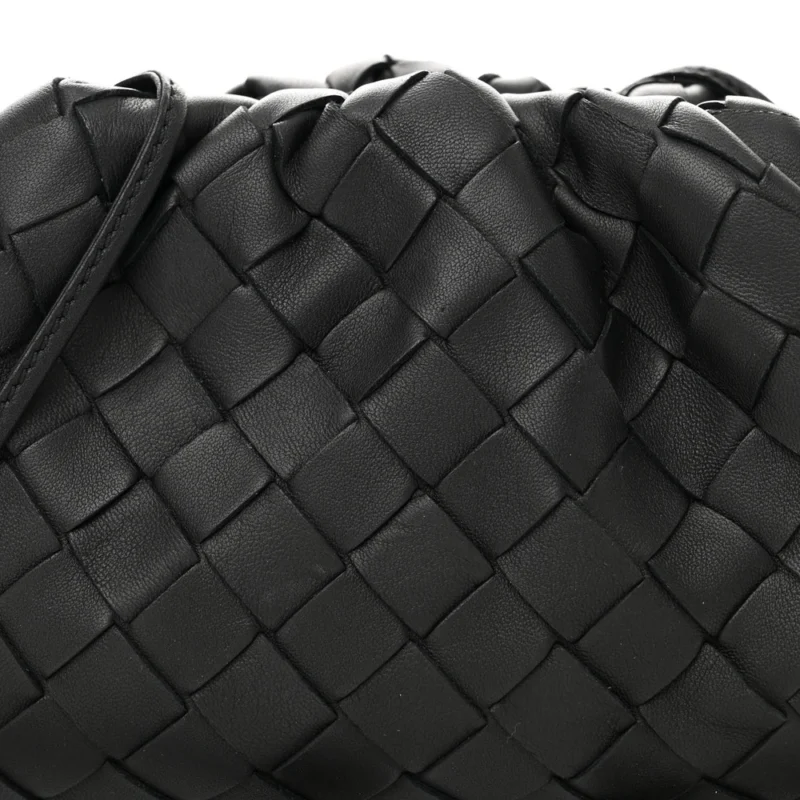 BOTTEGA VENETA MINI INTRECCIATO POUCH BLACK NAPPA LEATHER - Image 8