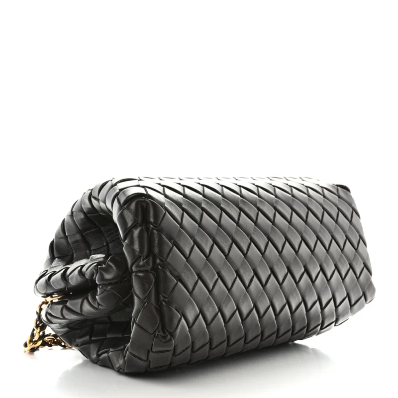 BOTTEGA VENETA MEDIUM TEEN INTRECCIATO THE LAUREN 1980 CLUTCH WITH CHAIN FONDANT NAPPA LEATHER GOLD HARDWARE - Image 6