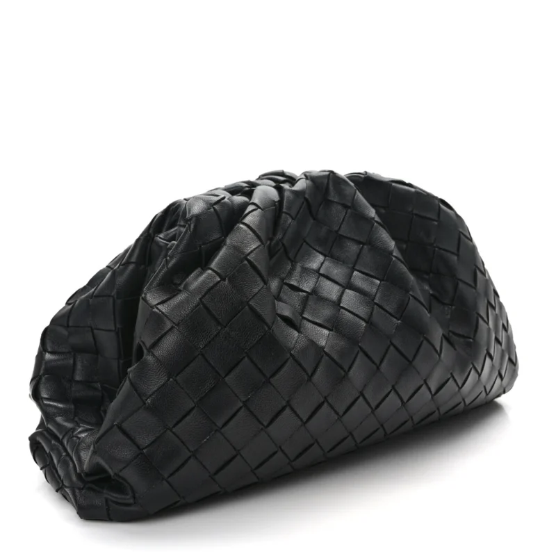 BOTTEGA VENETA MEDIUM INTRECCIATO TEEN POUCH BLACK NAPPA LEATHER - Image 3